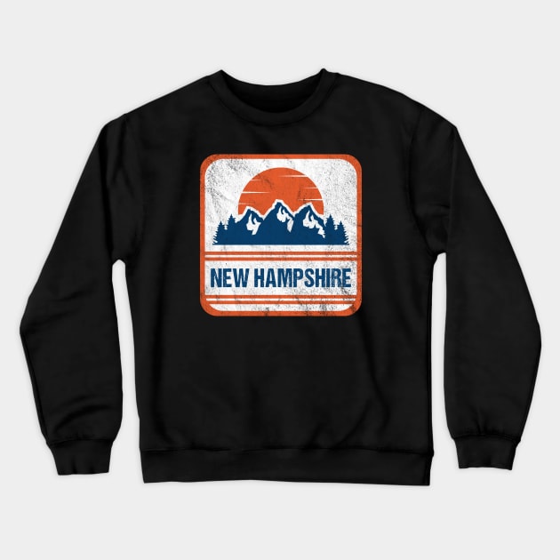 Retro Vintage New Hampshire USA Mountain Gift for Men Crewneck Sweatshirt by JKFDesigns